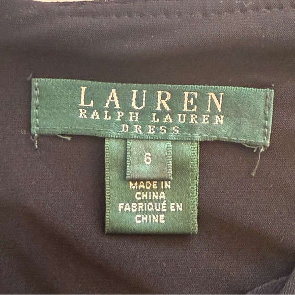 Lauren Ralph Lauren Cocktail Dress Size 6 Scalloped Metallic Lace Event Evening - Picture 6 of 9